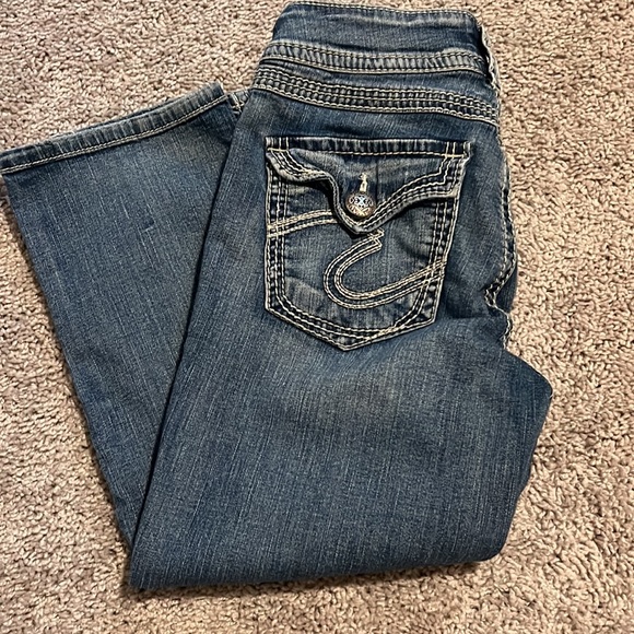 Silver Suki Surplus Capri Jeans Size 27w - Picture 4 of 8